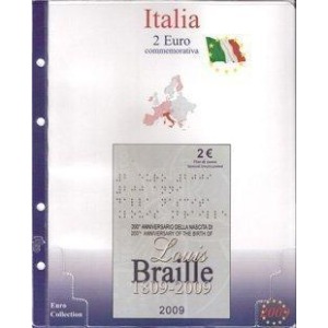MASTER PHIL - Inserto 2 € commemorativo Italia in folder Braille 2009