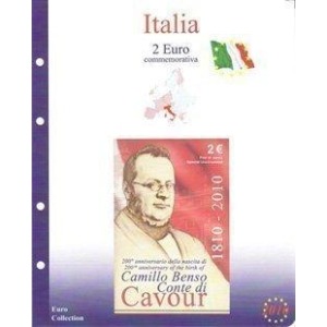 MASTER PHIL - Inserto 2 € commemorativo Italia in folder Cavour 2010