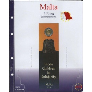 MASTER PHIL - Inserto 2 € commemorativo Malta From Children in Solidarity in coin card 2018