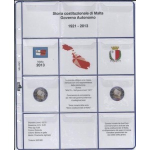 MASTER PHIL - Inserto 2 € commemorativo Malta Governo autonomo con simbolo Zecca diverso 2013