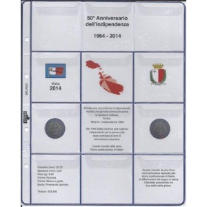 MASTER PHIL - Inserto 2 € commemorativo Malta Indipendenza con simbolo Zecca diverso 2014