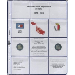 MASTER PHIL - Inserto 2 € commemorativo Malta Proclamazione Repubblica con simbolo Zecca diverso 2015