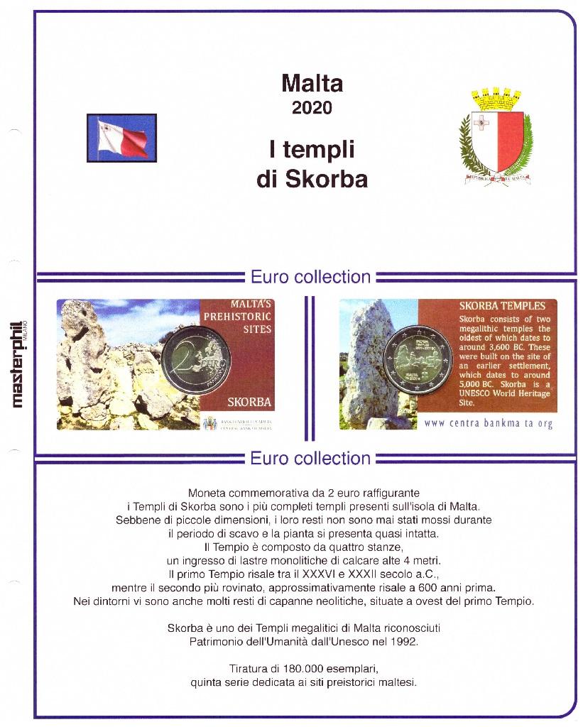 Inserto 2 Euro commemorativo Malta Skorba in coin card 2019 Master Phil 2 MASTER PHIL - Inserto 2 € commemorativo Malta Skorba in coin card 2020
