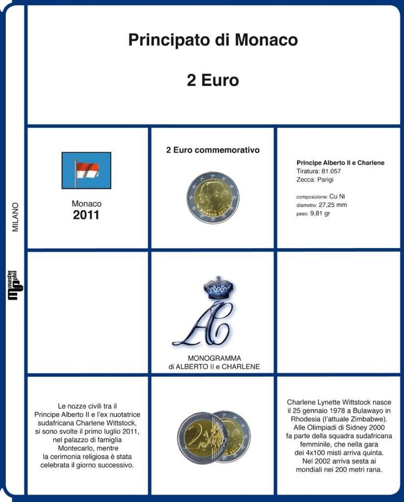 Inserto 2 Euro commemorativo Monaco Matrimonio 2011 Master Phil 1 MASTER PHIL - Inserto 2 € commemorativo Monaco Matrimonio 2011