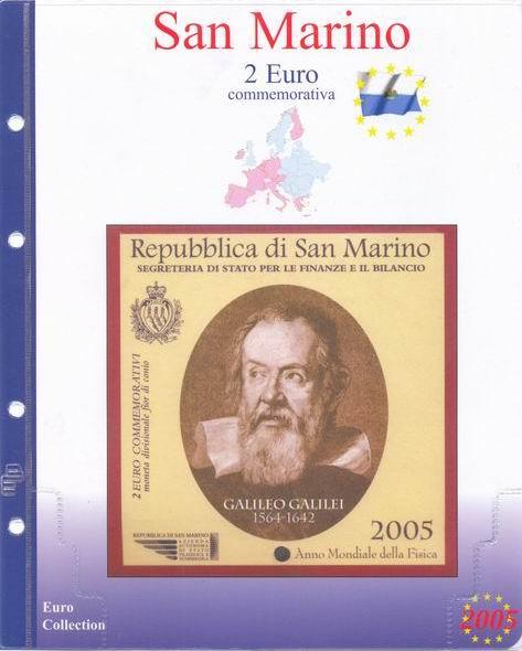 Inserto 2 Euro commemorativo San Marino in folder 2005 Master Phil 1 MASTER PHIL - Inserto 2 € commemorativo San Marino in folder 2005