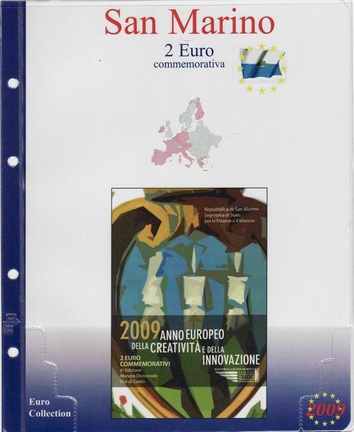 Inserto 2 Euro commemorativo San Marino in folder 2009 Master Phil 1 MASTER PHIL - Inserto 2 € commemorativo San Marino in folder 2009