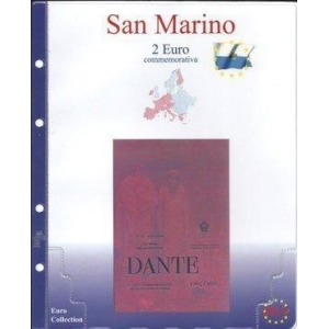 MASTER PHIL - Inserto 2 € commemorativo San Marino in folder Dante 2015