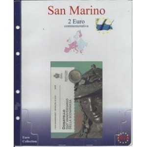 MASTER PHIL - Inserto 2 € commemorativo San Marino in folder Donatello 2016