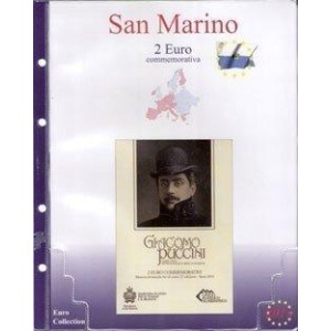 MASTER PHIL - Inserto 2 € commemorativo San Marino in folder Puccini 2014