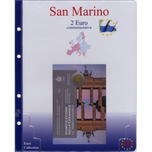 MASTER PHIL - Inserto 2 € commemorativo San Marino in folder Riunificazione Germania 2015