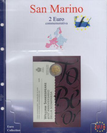 Inserto 2 Euro commemorativo San Marino in folder Shakespeare 2016 Master Phil 1 MASTER PHIL - Inserto 2 € commemorativo San Marino in folder Shakespeare 2016