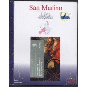 MASTER PHIL - Inserto 2 € commemorativo San Marino in folder Tintoretto 2018