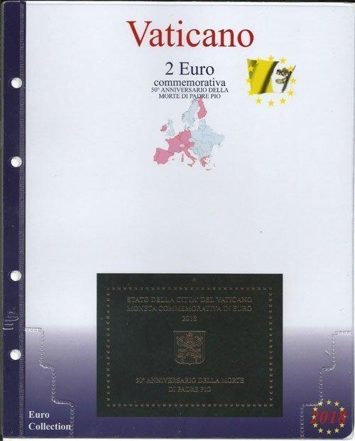 Inserto 2 Euro commemorativo Vaticano in folder 50° della morte di Padre Pio 2018 Master Phil 1 MASTER PHIL - Inserto 2 € commemorativo Vaticano in folder 50° della morte di Padre Pio 2018