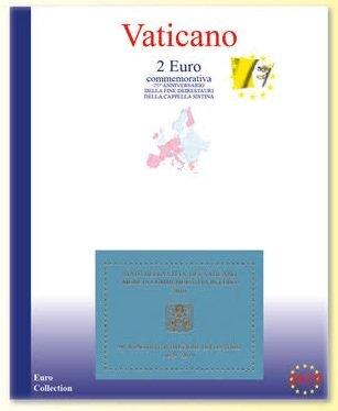 Inserto 2 Euro commemorativo Vaticano in folder Cappella Sisitna 2019 Master Phil 1 MASTER PHIL - Inserto 2 € commemorativo Vaticano in folder Cappella Sistina 2019