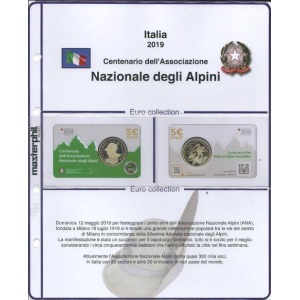 MASTER PHIL - Inserto 5 € Italia 100° dell'Associazione Nazionale degli Alpini in coin card 2019