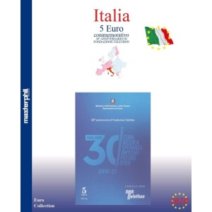 MASTER PHIL - Inserto 5 € Italia 30° della Fondazione Telethon in folder 2020