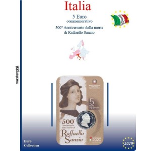 MASTER PHIL - Inserto 5 € Italia 500° della morte di Raffaello in blister 2020
