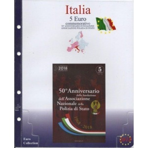 MASTER PHIL - Inserto 5 € Italia 50° dell'Associazione Nazionale della Polizia di Stato in folder 2018