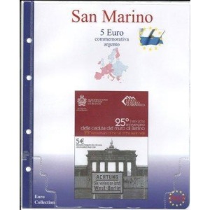 MASTER PHIL - Inserto San Marino 5 € commemorativo 25° caduta del Muro di Berlino in folder 2014