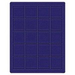 LINDNER - Cofanetto CARUS-1 con interno blu a 20 caselle quadrate da 47 mm - Noce scuro