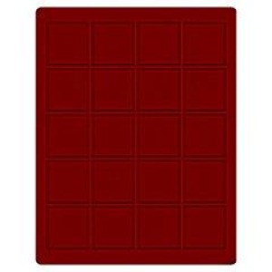 LINDNER - Cofanetto CARUS-1 con interno bordeaux a 20 caselle quadrate da 47 mm - Noce scuro