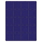 LINDNER - Cofanetto CARUS-1 con interno blu a 20 caselle quadrate da 50 mm con tacca - Noce scuro