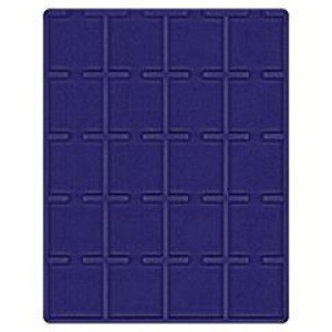 LINDNER - Cofanetto CARUS-1 con interno blu a 20 caselle quadrate da 50 mm con tacca - Noce scuro