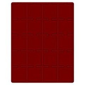 LINDNER - Cofanetto CARUS-1 con interno bordeaux a 20 caselle quadrate da 50 mm con tacca - Noce scuro