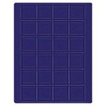 LINDNER - Cofanetto CARUS-1 con interno blu a 24 caselle quadrate da 42 mm - Noce scuro