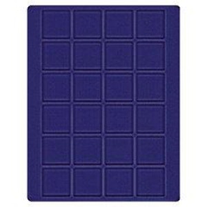 LINDNER - Cofanetto CARUS-1 con interno blu a 24 caselle quadrate da 42 mm - Noce scuro