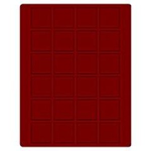 LINDNER - Cofanetto CARUS-1 con interno bordeaux a 24 caselle quadrate da 42 mm - Noce scuro