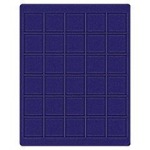 LINDNER - Cofanetto CARUS-1 con interno blu a 30 caselle quadrate da 38 mm - Noce scuro