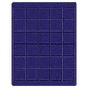 LINDNER - Cofanetto CARUS-1 con interno blu a 30 caselle quadrate da 38 mm - Noce scuro