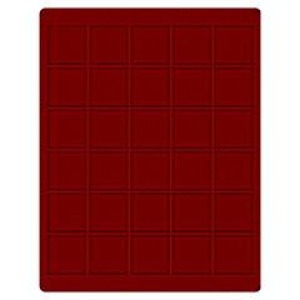 LINDNER - Cofanetto CARUS-1 con interno bordeaux a 30 caselle quadrate da 38 mm - Noce scuro