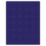 LINDNER - Cofanetto CARUS-1 con interno blu a 30 caselle rotonde da 37,5 mm - Noce scuro