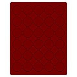 LINDNER - Cofanetto CARUS-1 con interno bordeaux a 30 caselle rotonde da 37,5 mm - Noce scuro