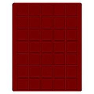 LINDNER - Cofanetto CARUS-1 con interno bordeaux a 35 caselle quadrate da 36 mm - Noce scuro