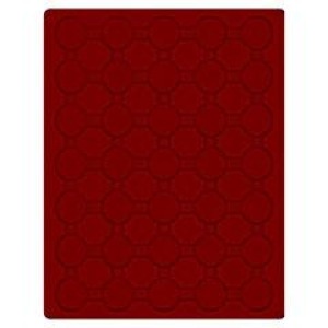 LINDNER - Cofanetto CARUS-1 con interno bordeaux a 35 caselle rotonde da 32 mm - Noce scuro