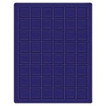 LINDNER - Cofanetto CARUS-1 con interno blu a 48 caselle quadrate da 30 mm - Noce scuro