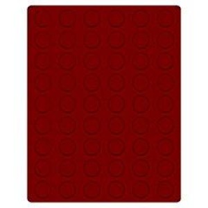 LINDNER - Cofanetto CARUS-1 con interno bordeaux a 54 caselle rotonde da 25,75 mm - Noce scuro