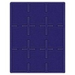 LINDNER - Cofanetto CARUS-1 con interno blu a 9 caselle rettangolari da 63x85 mm per Slabs - Noce scuro