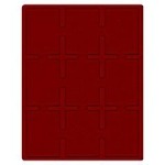 LINDNER - Cofanetto CARUS-1 con interno bordeaux a 9 caselle rettangolari da 63x85 mm per Slabs - Noce scuro