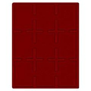 LINDNER - Cofanetto CARUS-1 con interno bordeaux a 9 caselle rettangolari da 63x85 mm per Slabs - Noce scuro