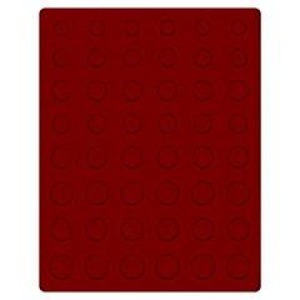LINDNER - Cofanetto CARUS-1 con interno bordeaux a caselle rotonde per 6 serie Euro - Noce scuro