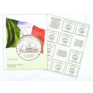 MASTER PHIL - Inserto neutro per le monete in argento 500 Lire Caravelle Repubblica Italiana - 1 pz.