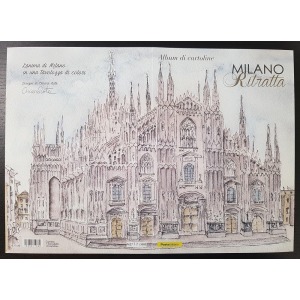 ITALIA - 2019 - Album di cartoline MILANO RACCONTA con autografo dell'artista - 1 folder