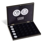 LEUCHTTURM - OFFERTA: Cofanetto VOLTERRA in legno con 1 ripiano a 30 caselle rotonde per 5 € Germania Zone Climatiche - Nero