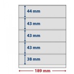 LINDNER - Pellicole trasparenti adesive LINDNER-T FREESTYLE a 5 strisce - 5 pz.