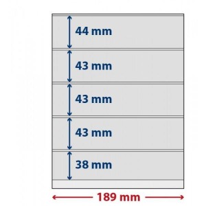 LINDNER - Pellicole trasparenti adesive LINDNER-T FREESTYLE a 5 strisce - 5 pz.