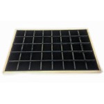 ABAFIL - Ripiano LINEA LEGNO Standard in velluto nero a 24 caselle da 45 mm alto 11 mm
